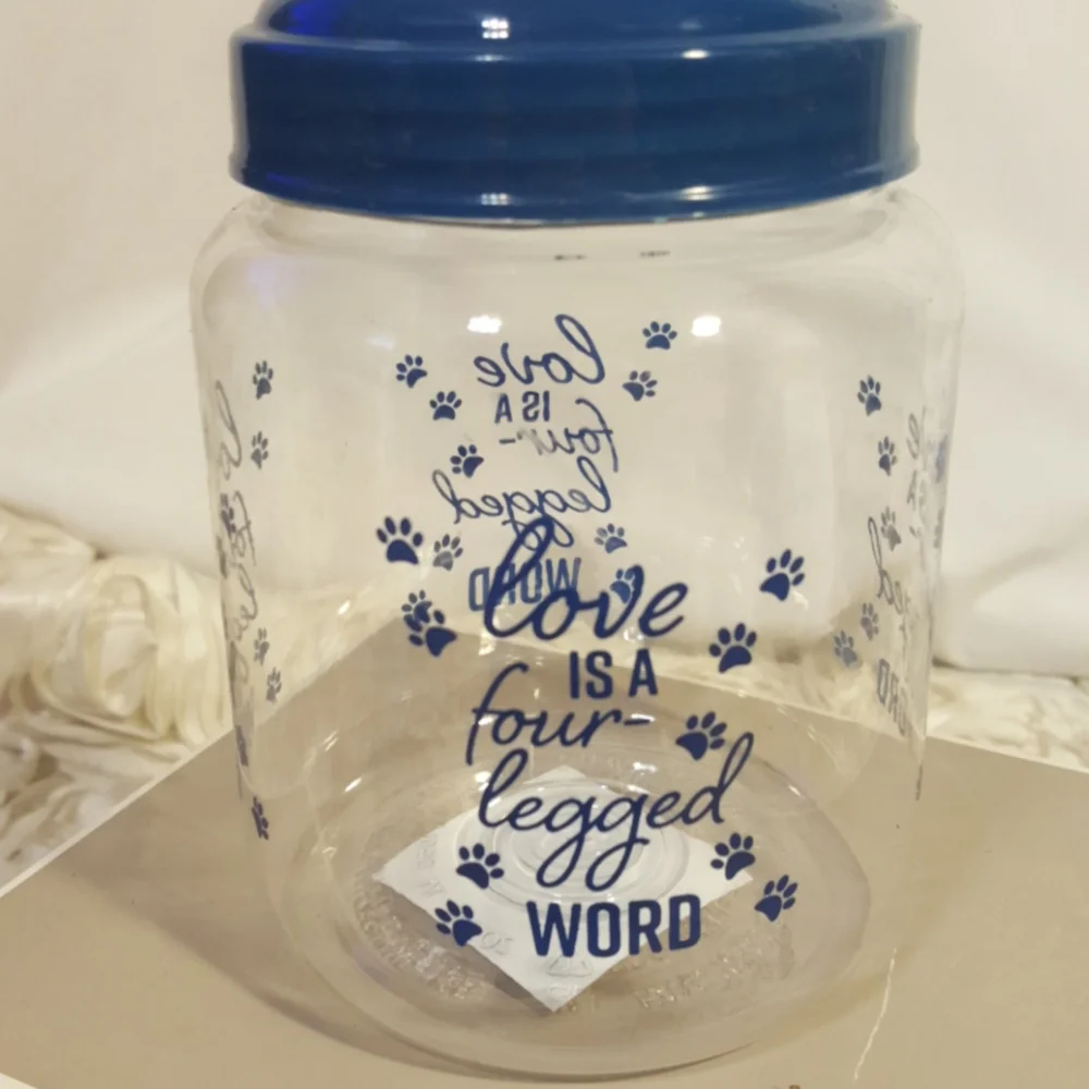 Pet Dog/Cat Bowl and Treat Jar Set New.